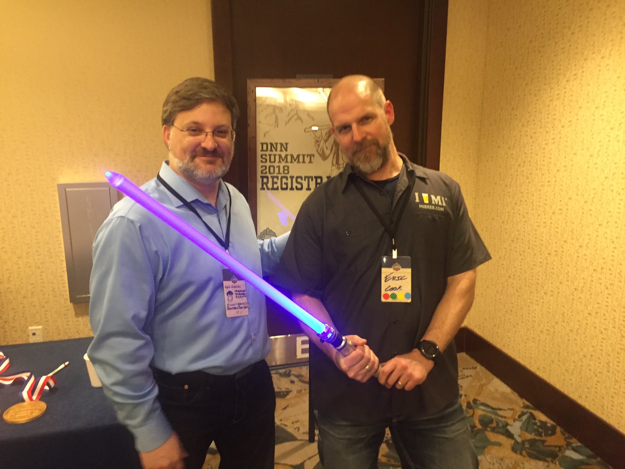 2018 DNN Summit Lightsaber winner Eric Cook